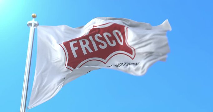 Flag of Frisco city, in the state of Texas, United States - loop