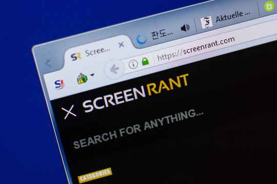 Ryazan, Russia - June 16, 2018: Homepage of ScreenRant website on the display of PC, url - ScreenRant.com.