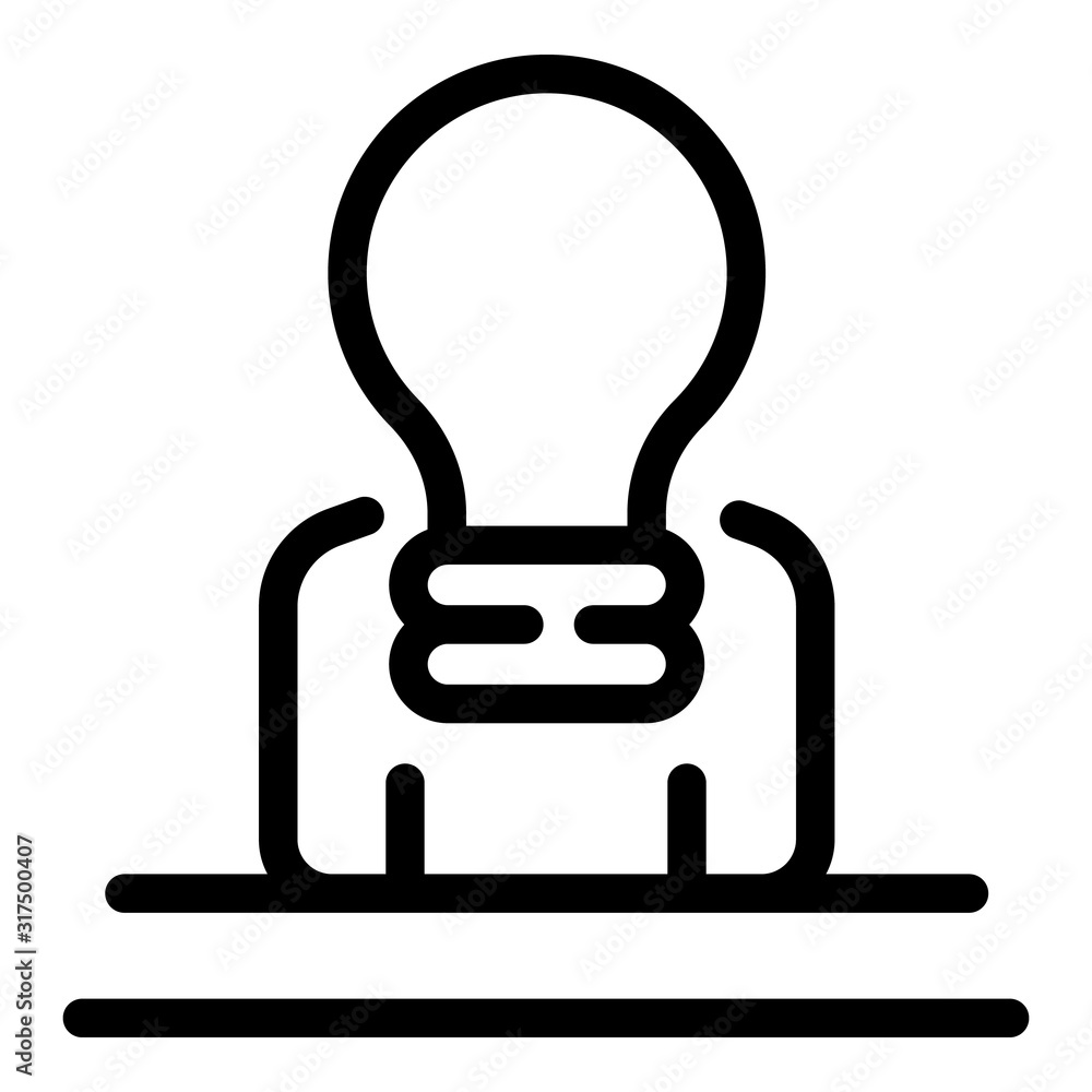 Poster bulb idea worker icon. outline bulb idea worker vector icon for web design isolated on white backgro