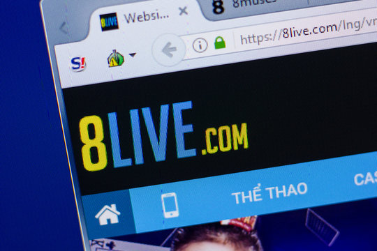 Ryazan, Russia - June 16, 2018: Homepage of 8Live website on the display of PC, url - 8Live.com.