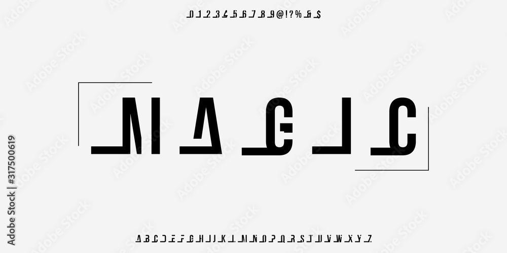 Fototapete font. abc alphabet typeface. font digital modern alphabet and number fonts. typography alphabet crea