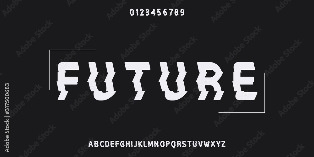 Fototapete font. abc alphabet typeface. font digital modern alphabet and number fonts. typography alphabet crea