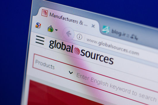Ryazan, Russia - June 16, 2018: Homepage of GlobalSources website on the display of PC, url - GlobalSources.com.