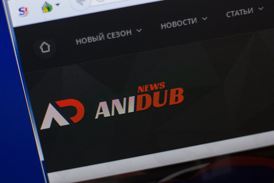 Ryazan, Russia - June 16, 2018: Homepage of Anidub website on the display of PC, url - Anidub.com.