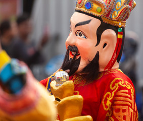 Chinese god in a Chinese temple