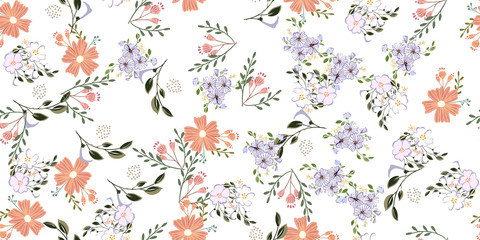 Seamless floral pattern. Flowers texture. Simplicity flower surface pattern design