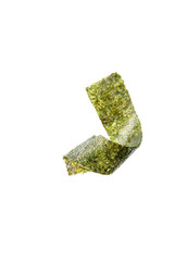 top view of twisted nori seaweed piece isolated on white © LIGHTFIELD STUDIOS