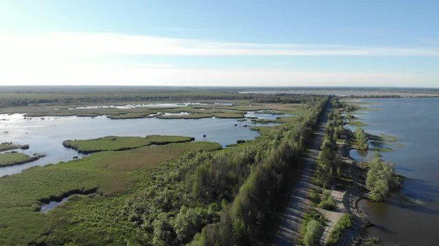 Lubans lake in Latvia, drone video