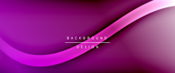 Dynamic trendy fluid color gradient abstract background with flowing wave lines. Vector Illustration