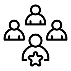 Advertising group icon. Outline advertising group vector icon for web design isolated on white background