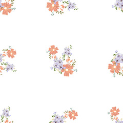 Obraz na płótnie Canvas Fashionable cute pattern in nativel flowers. Floral seamless background for textiles, fabrics, covers, wallpapers, print, gift wrapping