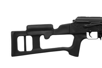 Soviet carbine in modern body kit isolate on a white background. Tuned automatic carbine of the...