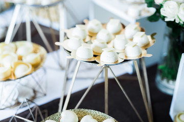 Delicious wedding reception candy bar dessert table