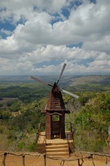 Dramatic sky at the peak of Songgolangit during the daytime.