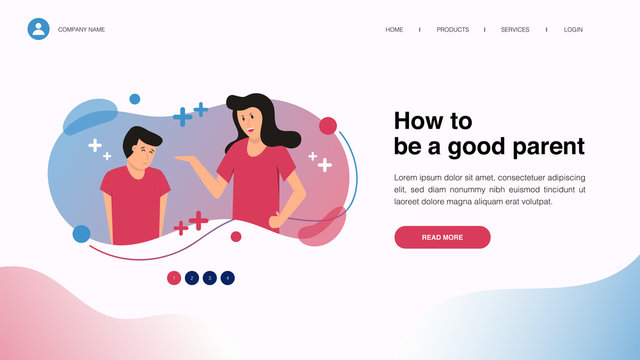 Web page design with parenting or education concept for website and mobile website development. Website template design vector illustration. Able to edit or customize.