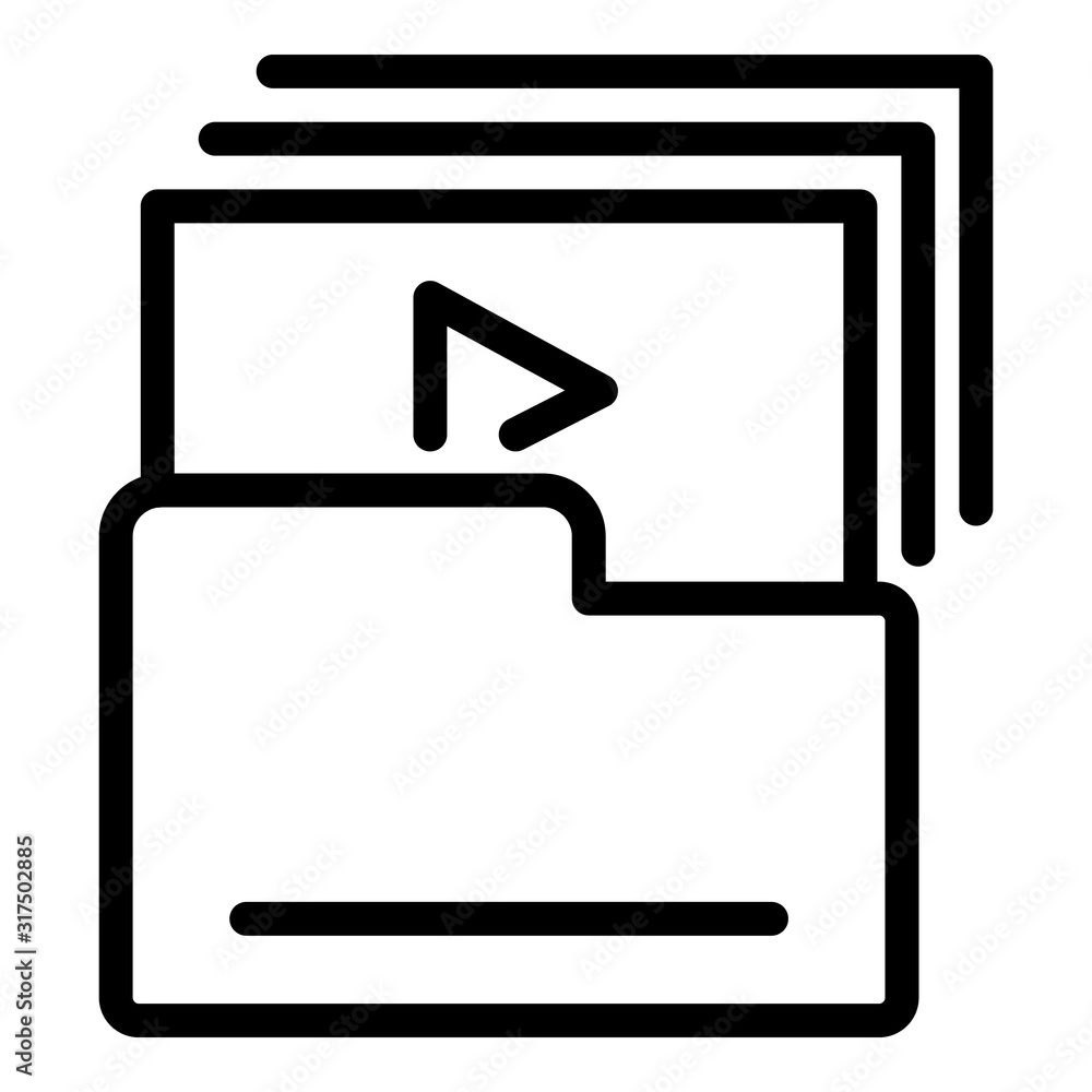 Poster video folder icon. outline video folder vector icon for web design isolated on white background