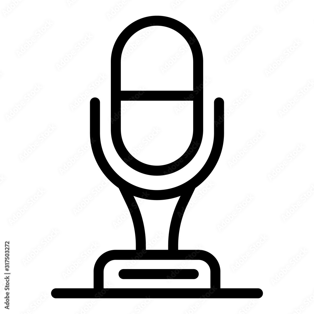 Poster studio microphone icon. outline studio microphone vector icon for web design isolated on white backg