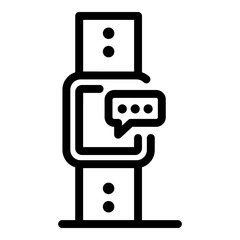 Smartwatch icon. Outline smartwatch vector icon for web design isolated on white background