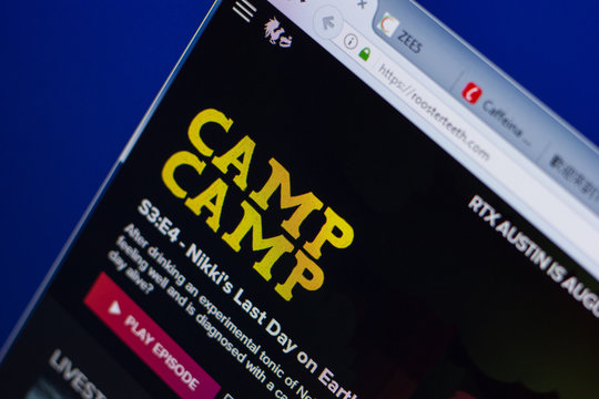 Ryazan, Russia - June 16, 2018: Homepage of RoosterTeeth website on the display of PC, url - RoosterTeeth.com.