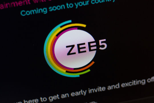 Ryazan, Russia - June 16, 2018: Homepage of Zee5 website on the display of PC, url - Zee5.com.