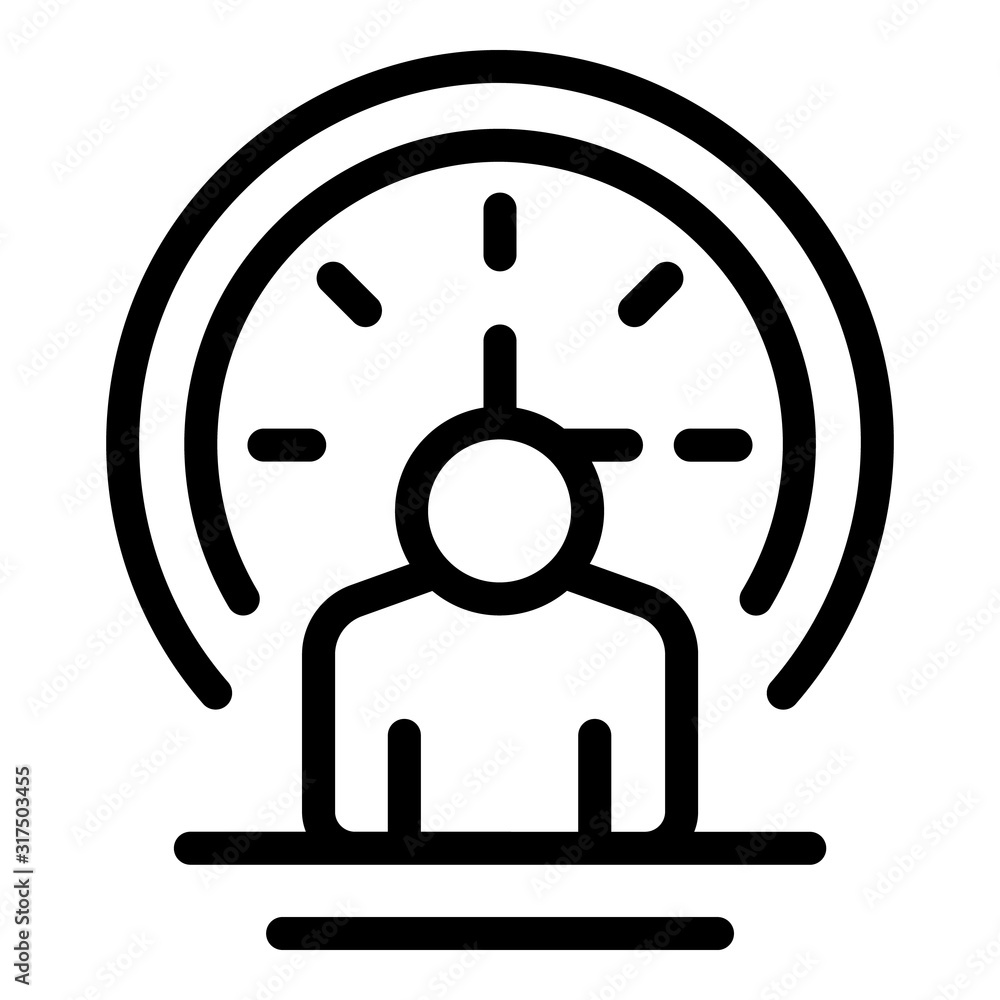 Poster work time icon. outline work time vector icon for web design isolated on white background