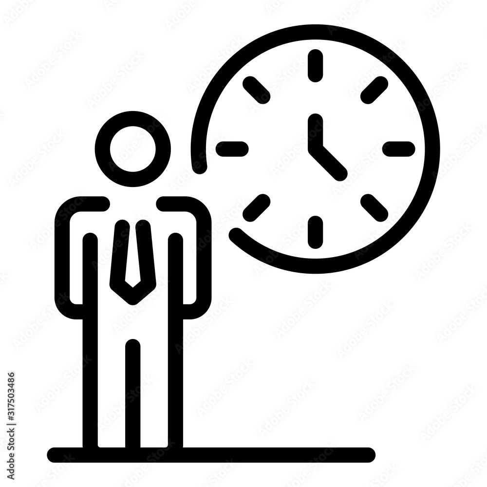 Poster working time icon. outline working time vector icon for web design isolated on white background