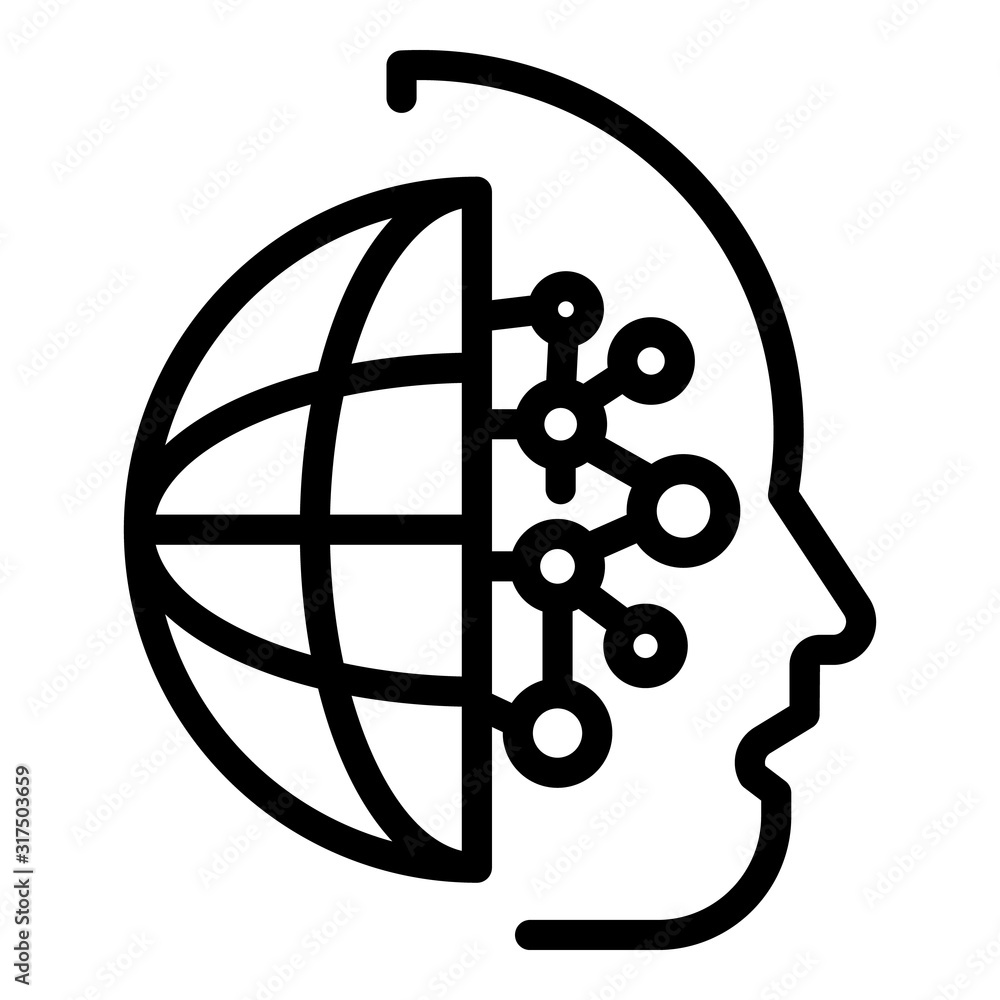 Poster machine learning icon. outline machine learning vector icon for web design isolated on white backgro