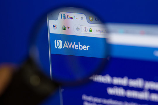Ryazan, Russia - June 16, 2018: Homepage of AWeber website on the display of PC, url - AWeber.com.
