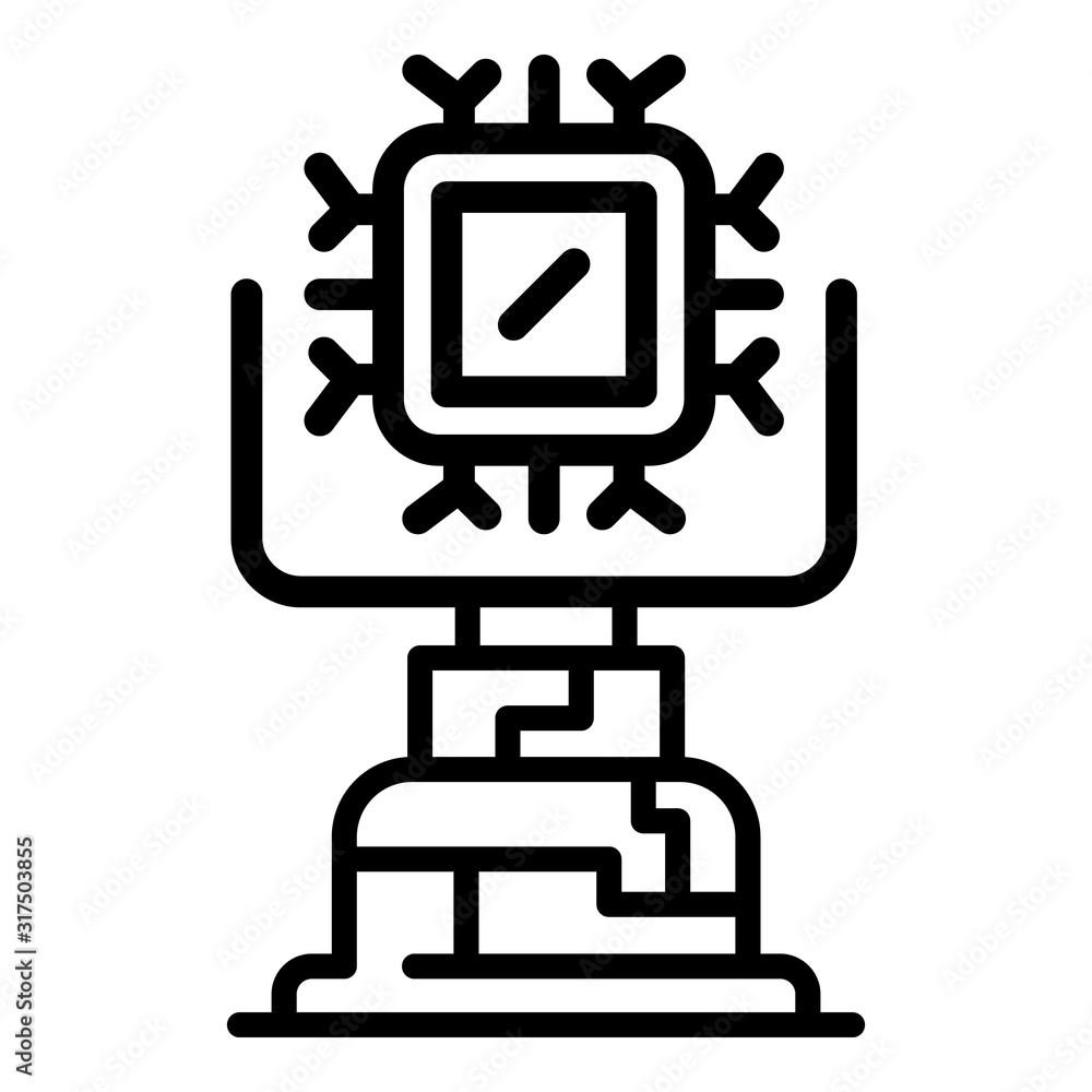 Poster ai learning machine icon. outline ai learning machine vector icon for web design isolated on white b