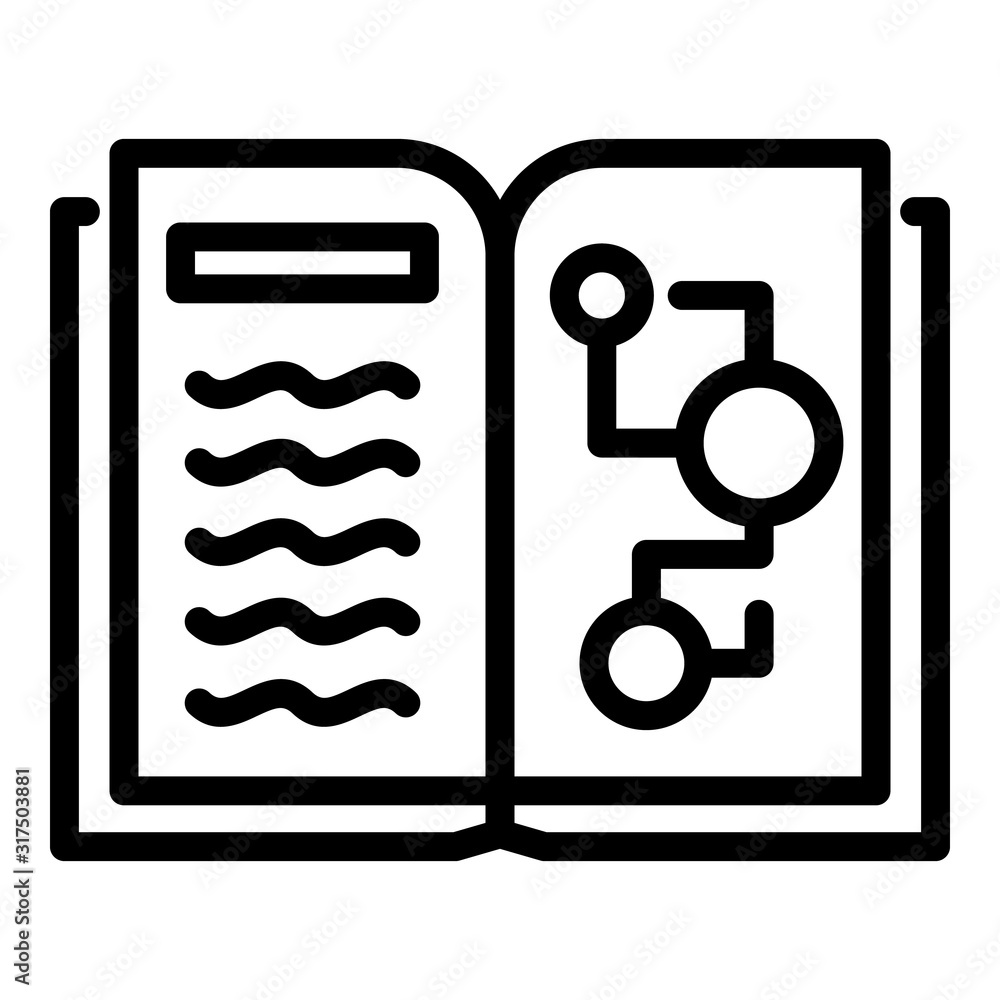 Poster ai learning book icon. outline ai learning book vector icon for web design isolated on white backgro