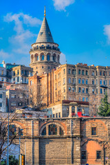 Fototapeta premium Istanbul at sunset - Galata tower, Turkey