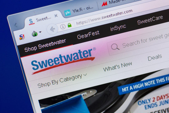 Ryazan, Russia - June 16, 2018: Homepage of SweetWater website on the display of PC, url - SweetWater.com.