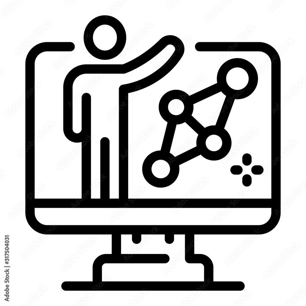 Poster ai smart monitor icon. outline ai smart monitor vector icon for web design isolated on white backgro