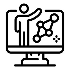 Ai smart monitor icon. Outline ai smart monitor vector icon for web design isolated on white background