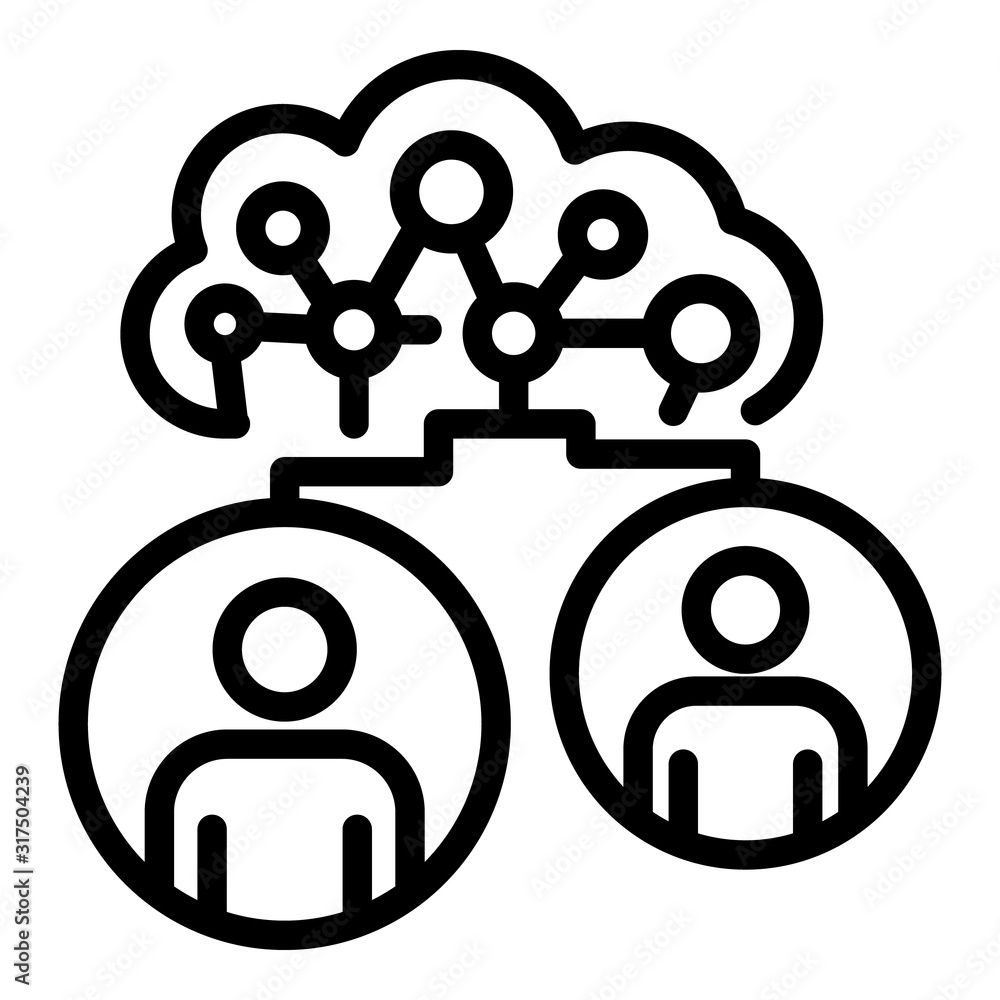 Poster ai network icon. outline ai network vector icon for web design isolated on white background