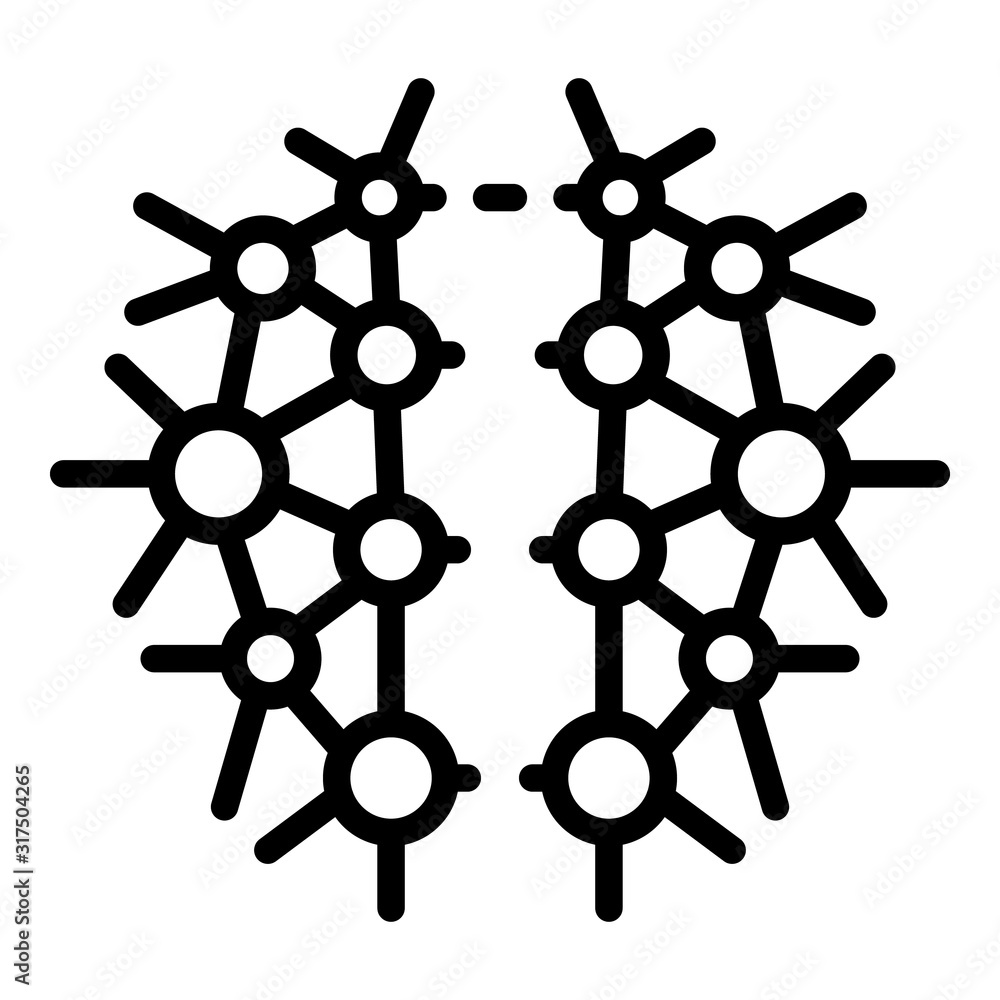 Poster neural brain icon. outline neural brain vector icon for web design isolated on white background