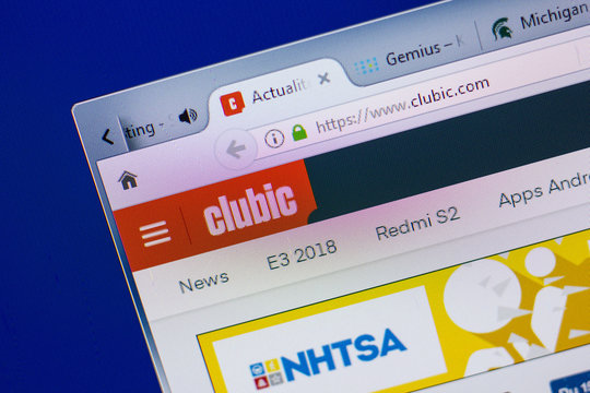 Ryazan, Russia - June 16, 2018: Homepage of Clubic website on the display of PC, url - Clubic.com.