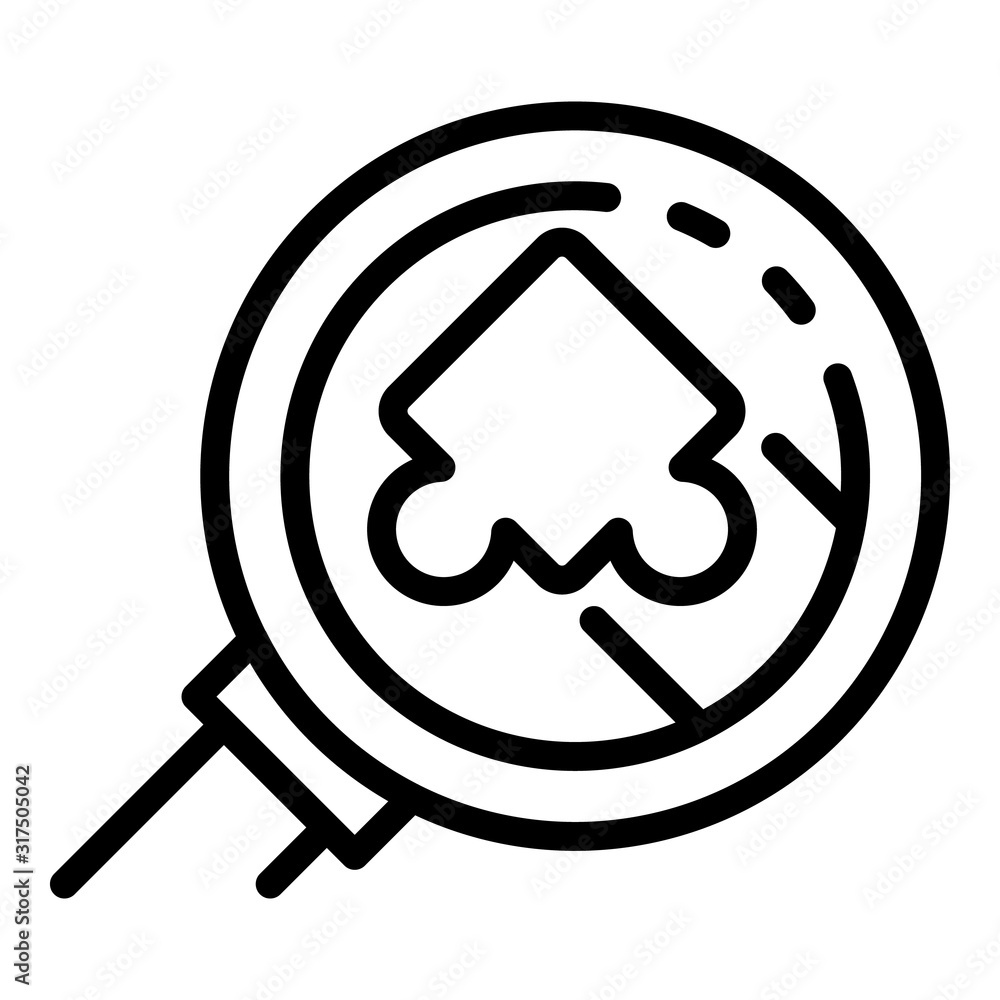 Aufkleber puzzle under magnifier icon. outline puzzle under magnifier vector icon for web design isolated on w