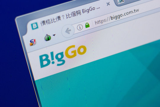 Ryazan, Russia - June 17, 2018: Homepage of BigGo website on the display of PC, url - BigGo.com.tw.