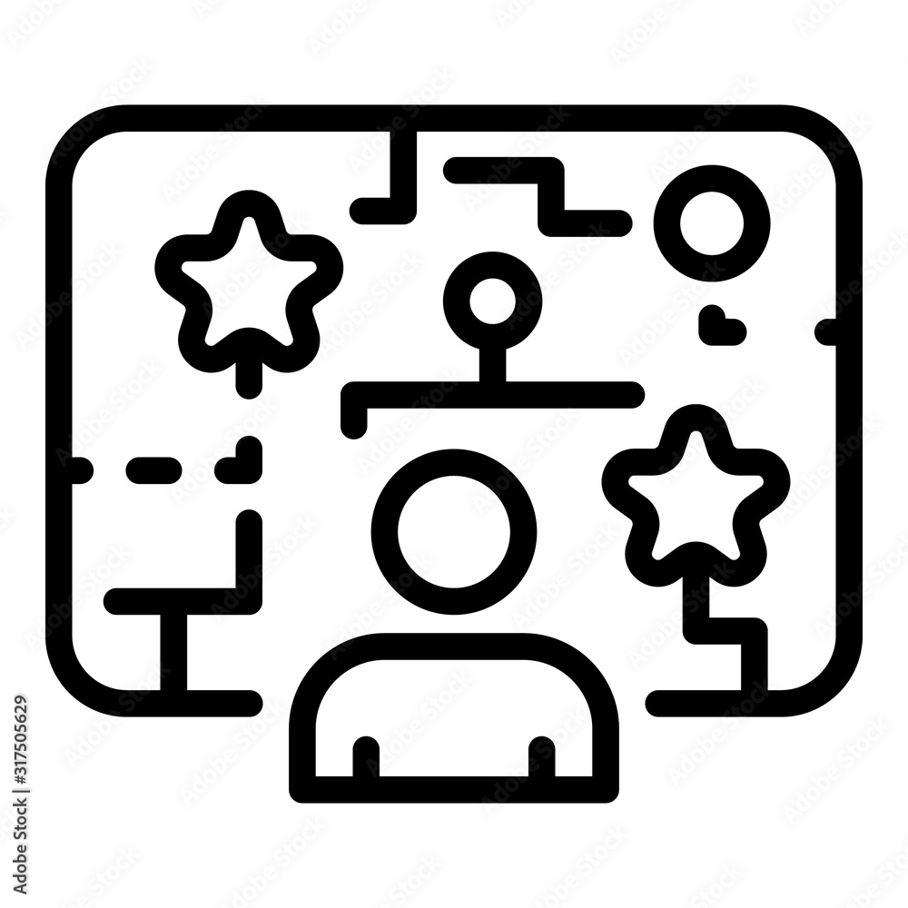 Poster internet game icon. outline internet game vector icon for web design isolated on white background