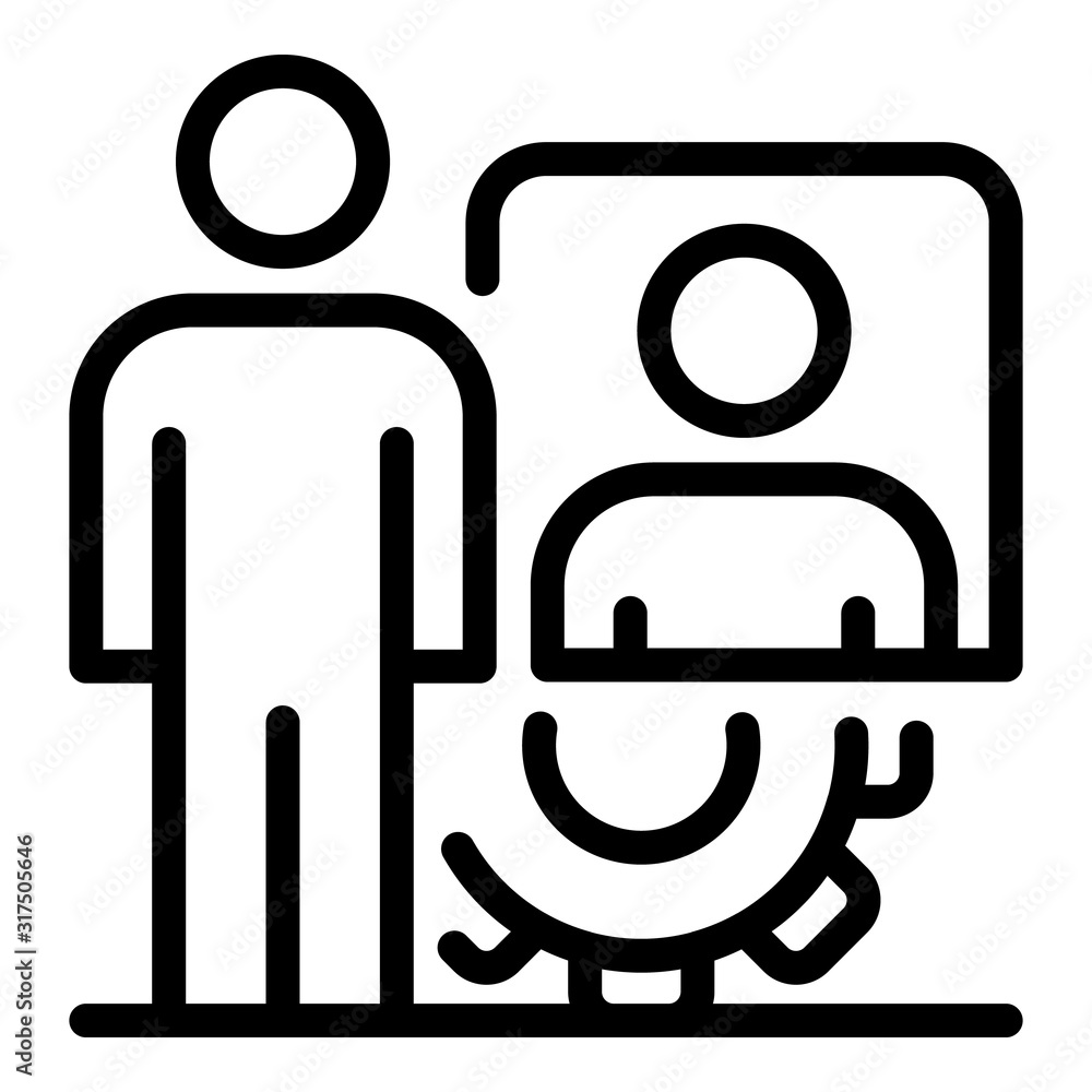 Poster video game avatar icon. outline video game avatar vector icon for web design isolated on white backg