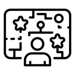 Internet game icon. Outline internet game vector icon for web design isolated on white background