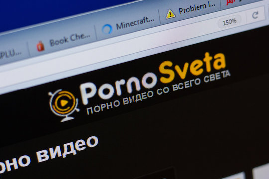 Ryazan, Russia - June 17, 2018: Homepage of PornoSveta website on the display of PC, url - PornoSveta.com.