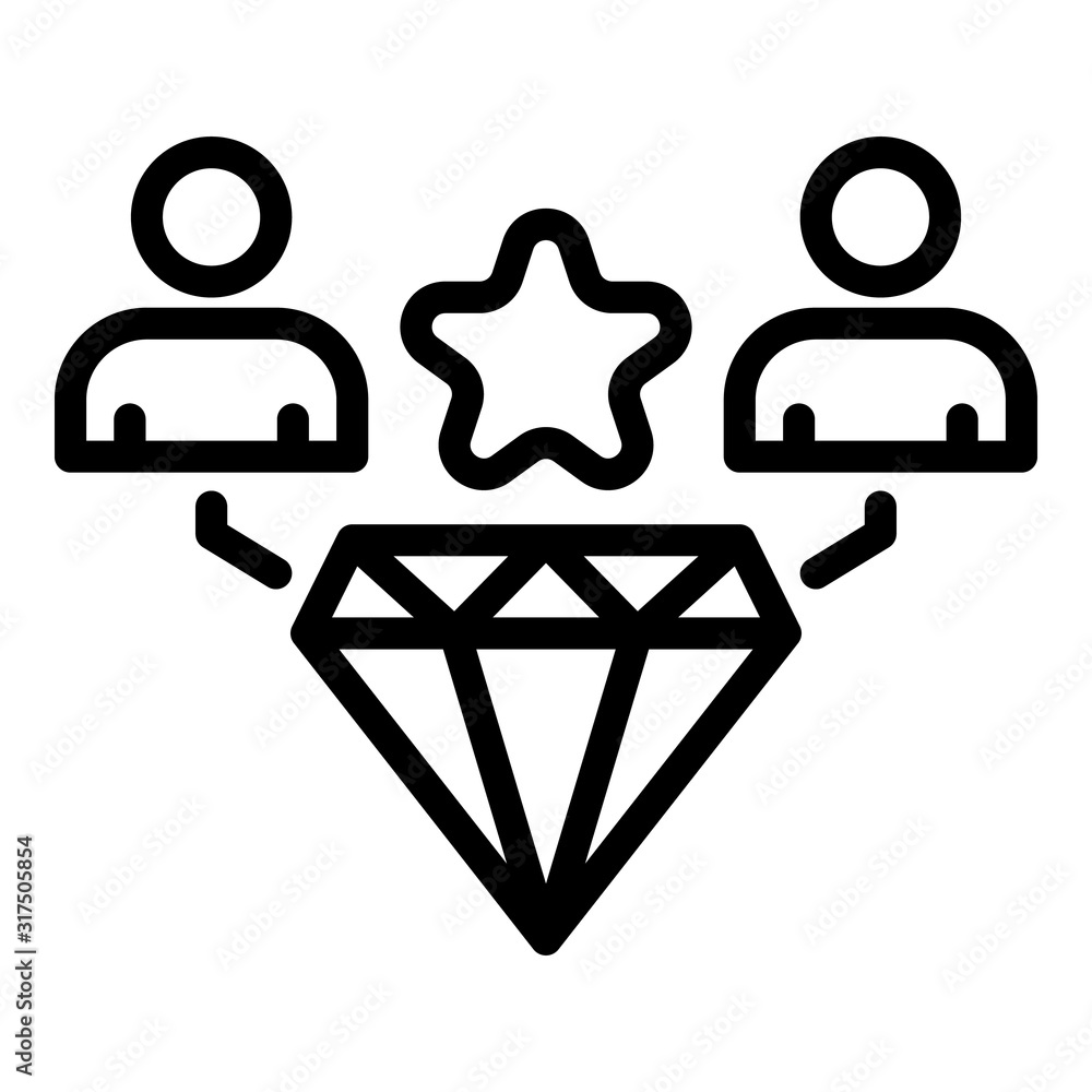 Poster diamond avatar icon. outline diamond avatar vector icon for web design isolated on white background
