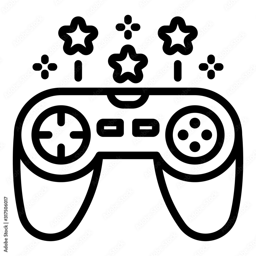 Poster gaming joystick icon. outline gaming joystick vector icon for web design isolated on white backgroun
