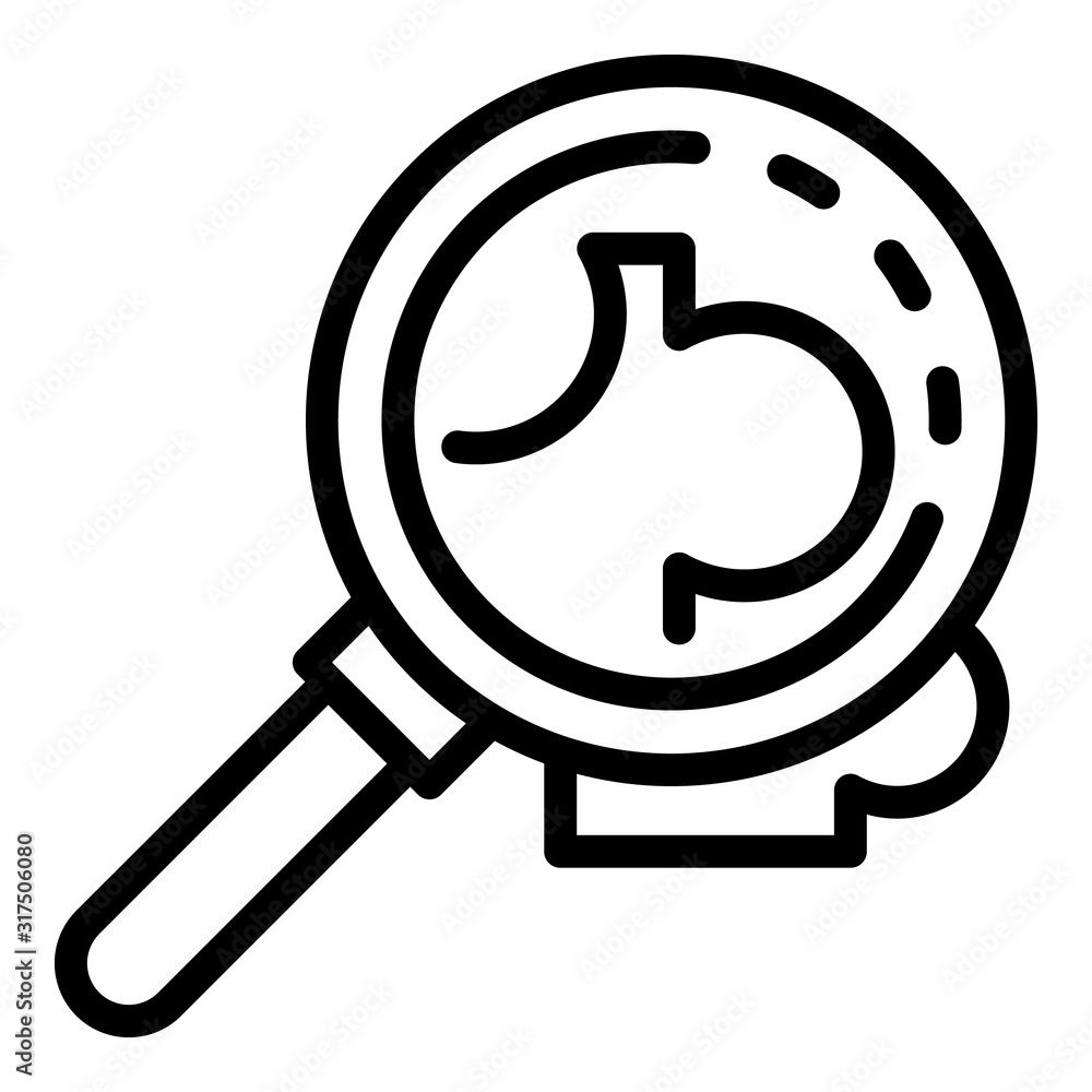 Aufkleber puzzle under magnifier icon. outline puzzle under magnifier vector icon for web design isolated on w