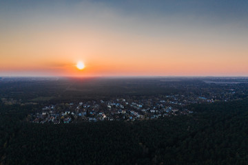 Aerial drone photo of Schoeneiche Brandenburg, Germany