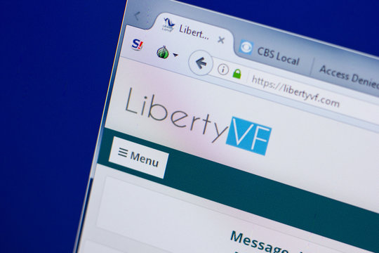 Ryazan, Russia - June 17, 2018: Homepage of Libertyvf website on the display of PC, url - Libertyvf.com.
