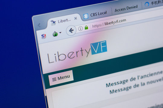 Ryazan, Russia - June 17, 2018: Homepage of Libertyvf website on the display of PC, url - Libertyvf.com.