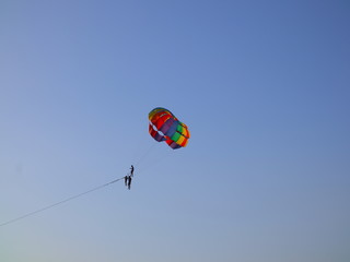 Parasailing at Patong Phuket Thailand at Sunset beautiful colours